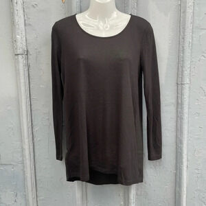Ann Taylor Knit & Crepe Black Blouse,  BNWT, size Small P
